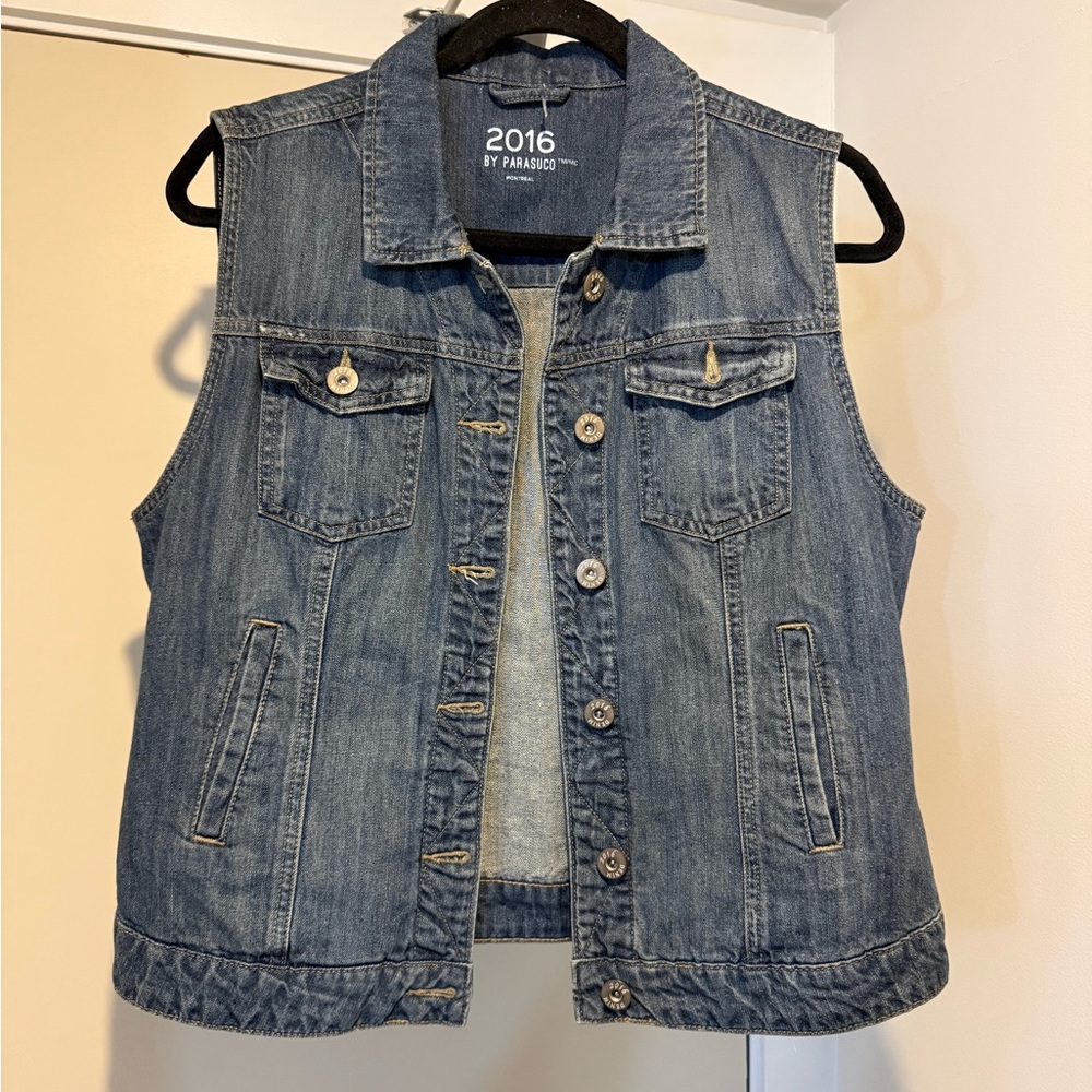 RARA Vintage-Hand Painted 2016 by Parasuco Sleeveless Denim Vest - Picture 2 of 6
